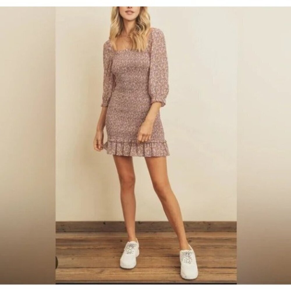 Dress Forum Anthropologie Dress Womens Medium Ditzy Floral Smocked Ruffle Hem